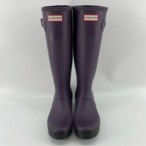 Hunter Field Huntress Tall Rain Boots Iris Purple 6
